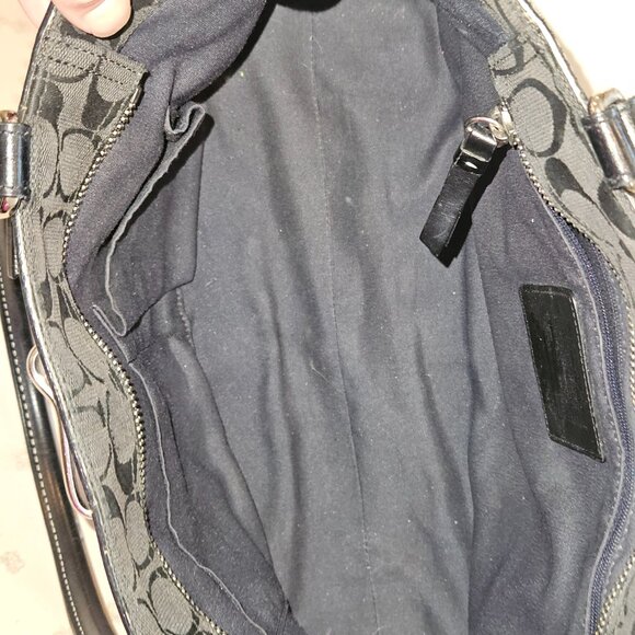 COACH Black Satchel with Leather Trim and Silver Hardware - Picture 2 of 5